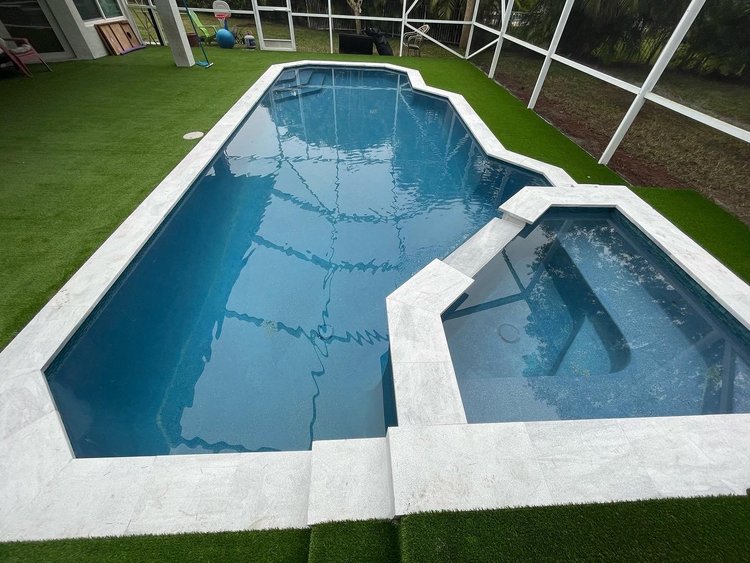Pool and deck project by Oasis Pools and Pavers, Palm Beach County
