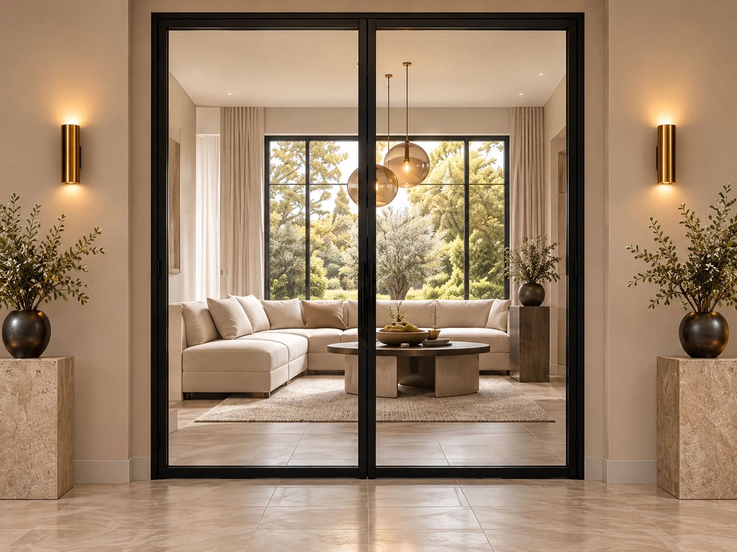 Dubbele taatsdeur in een warm interieur