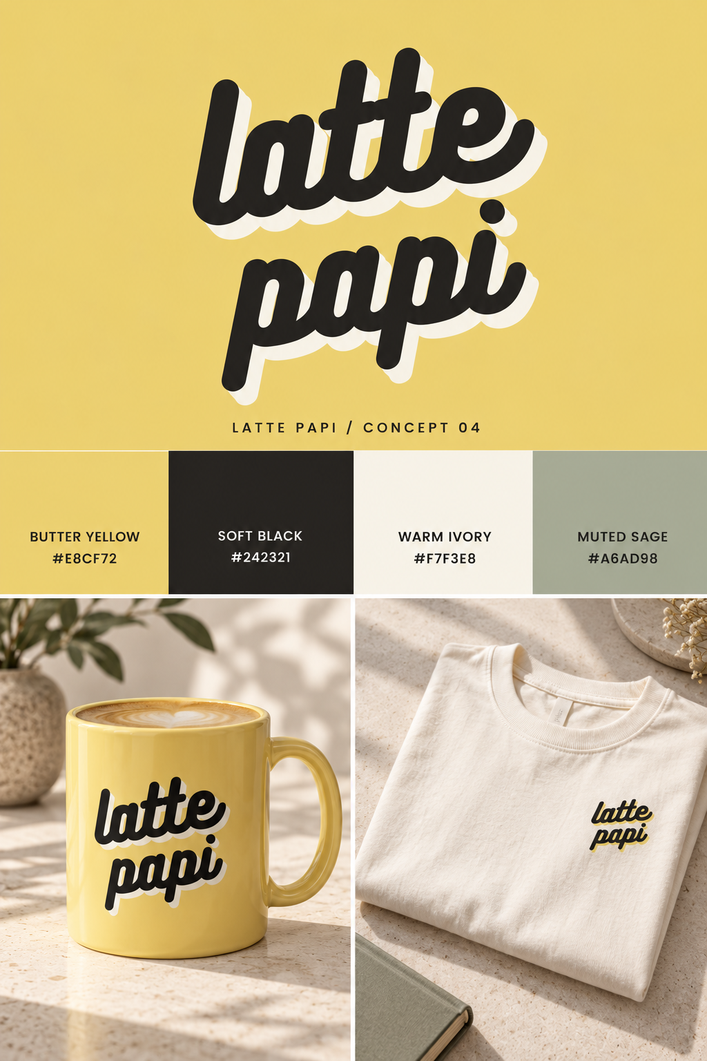 Butter-yellow Latte Papi mug concept