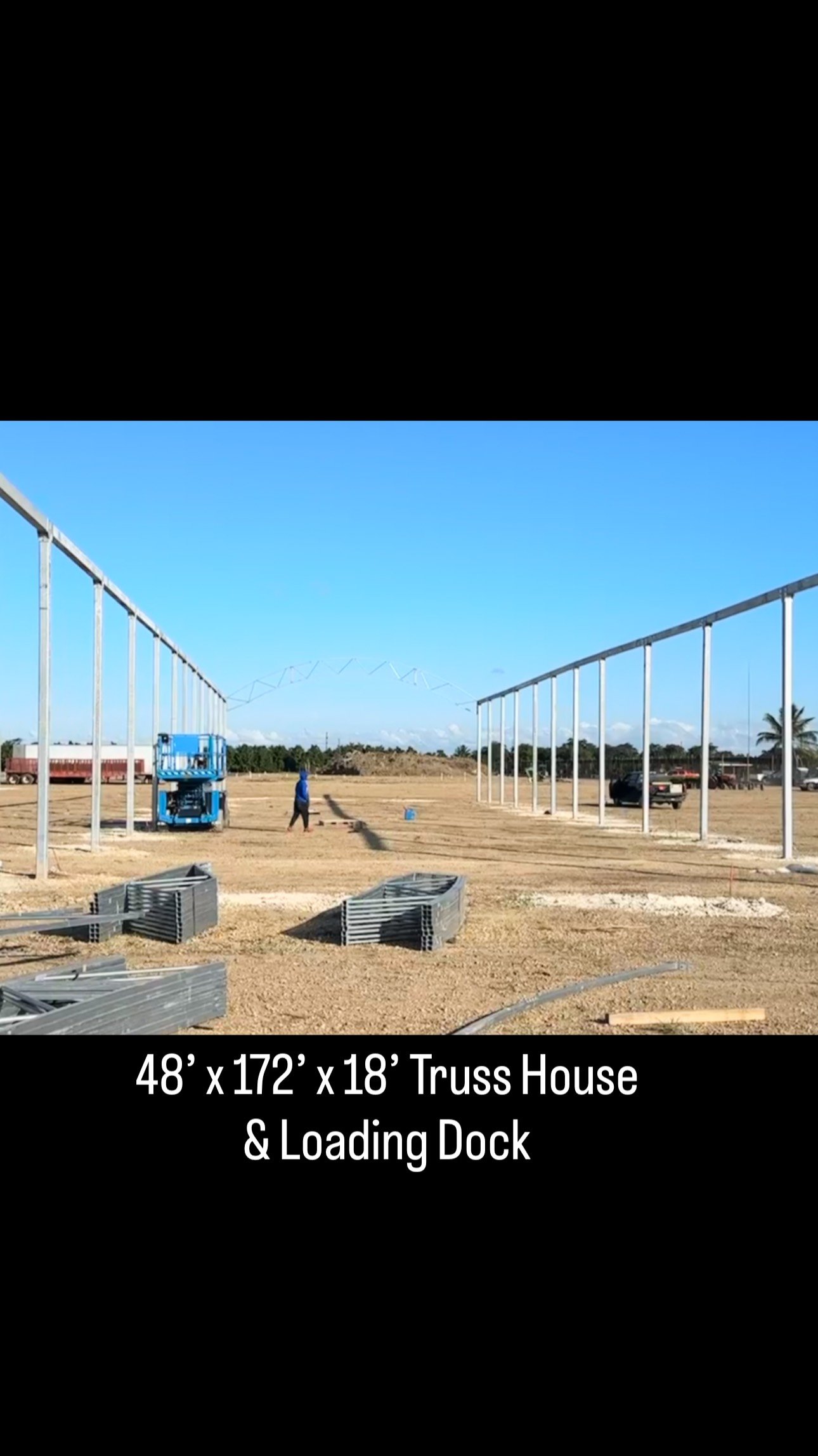 Truss house and loading dock project with steel roof framing