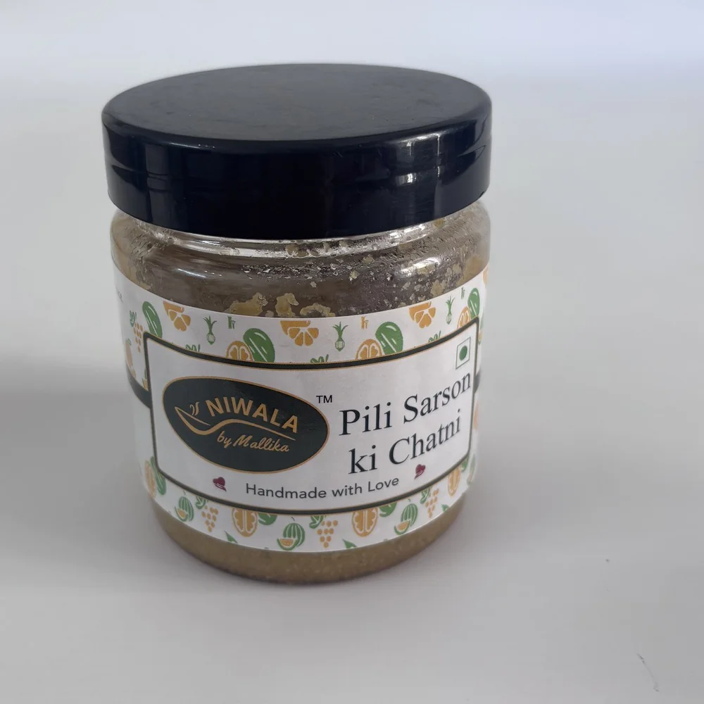 Jar of Niwala Pili Sarson ki Chutney