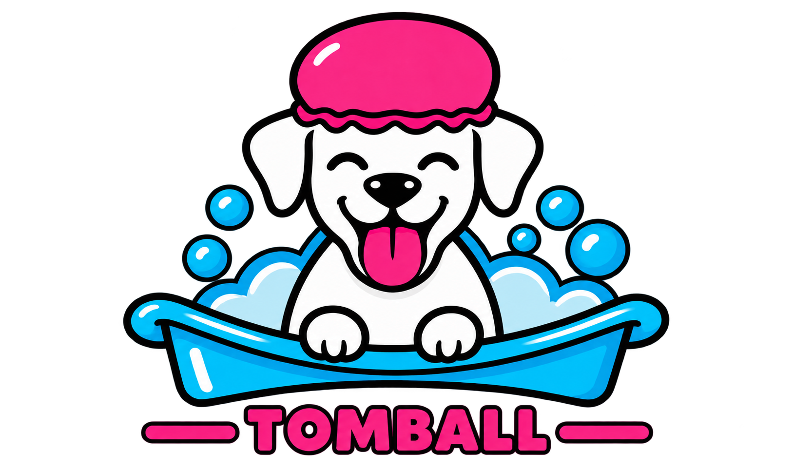 BarkSuds Tomball dog in bubble bath logo