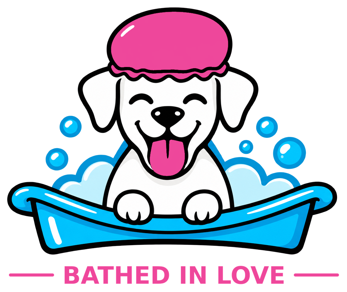 BarkSuds dog in a bathtub — Bathed in Love