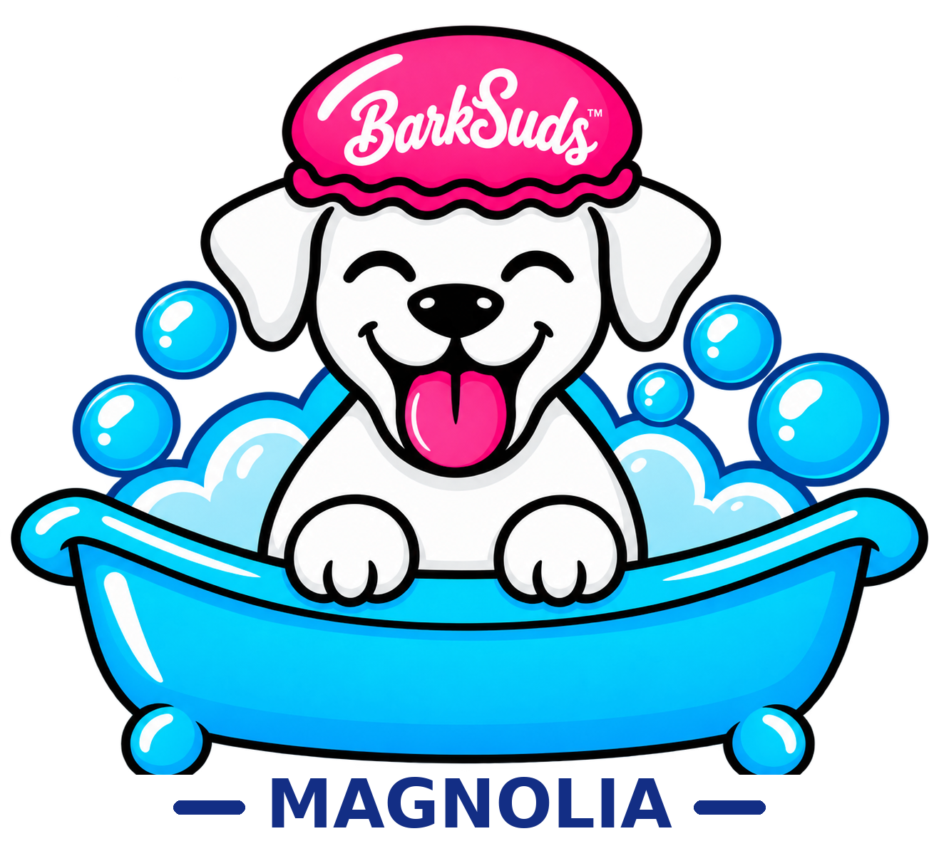 BarkSuds Magnolia puppy mascot