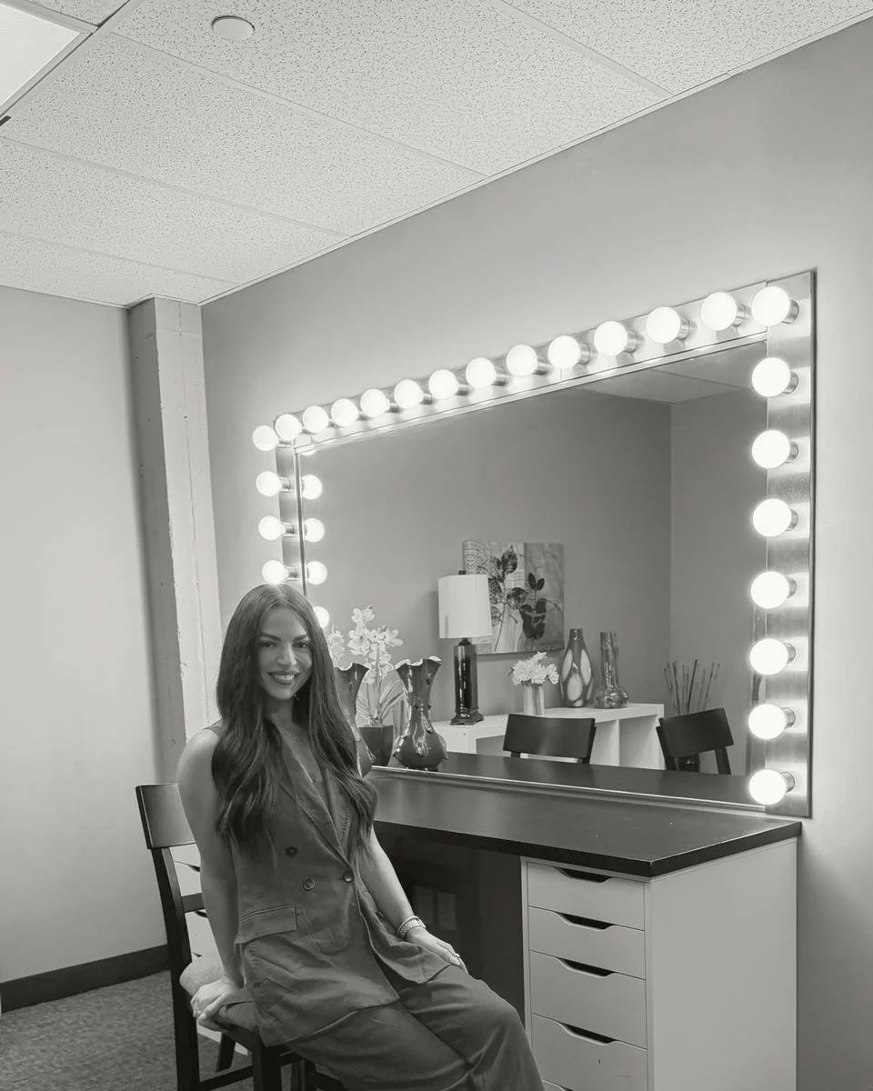 Nicole Marcus in the green room before a segment