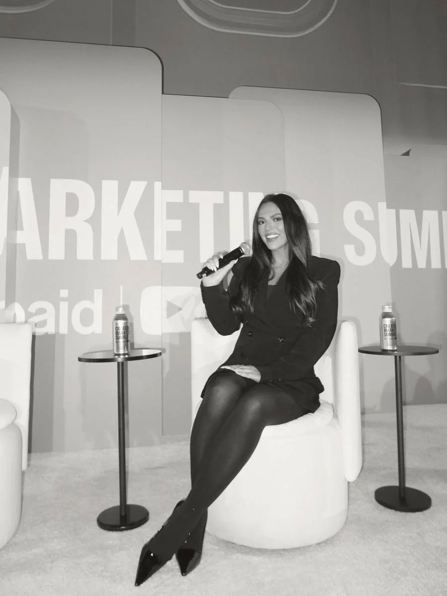 Nicole Marcus speaking at Creator Marketing Summit