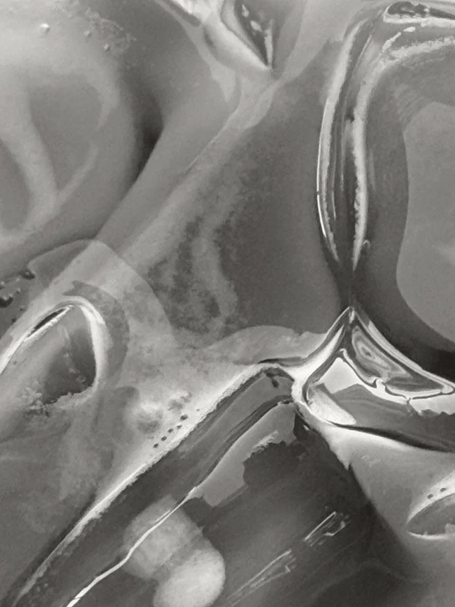 Abstract glass texture in black and white
