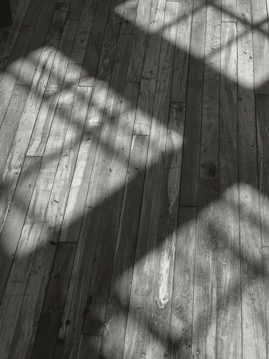 Light and shadow on a wooden floor