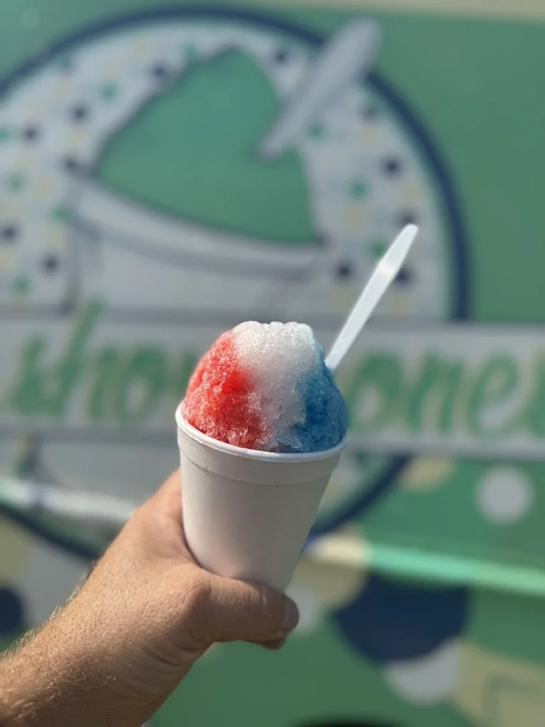 Guest enjoying Show Cones shaved ice