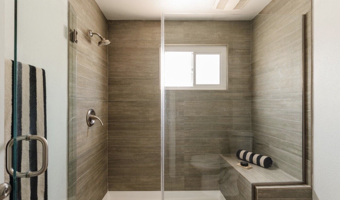 Tiled walk-in shower