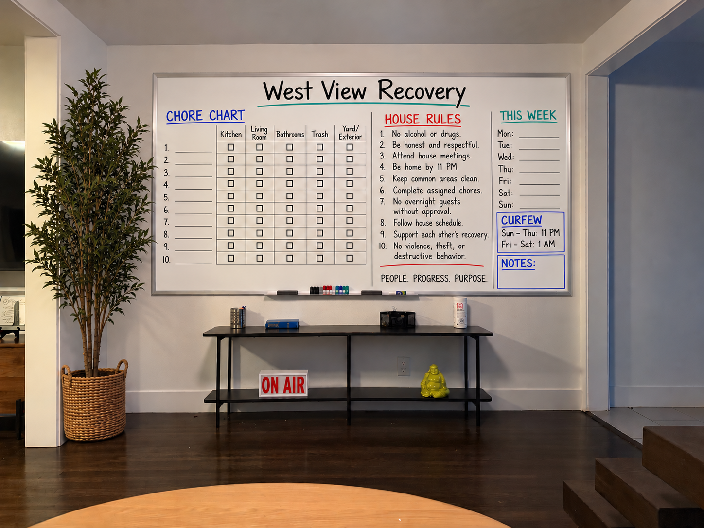 The West View house board
