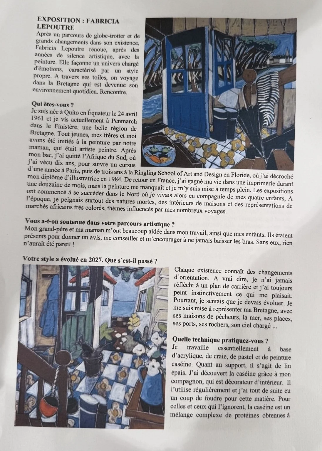 Entretien original, page 1