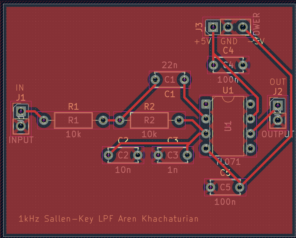 Front copper layer with all signal and power traces