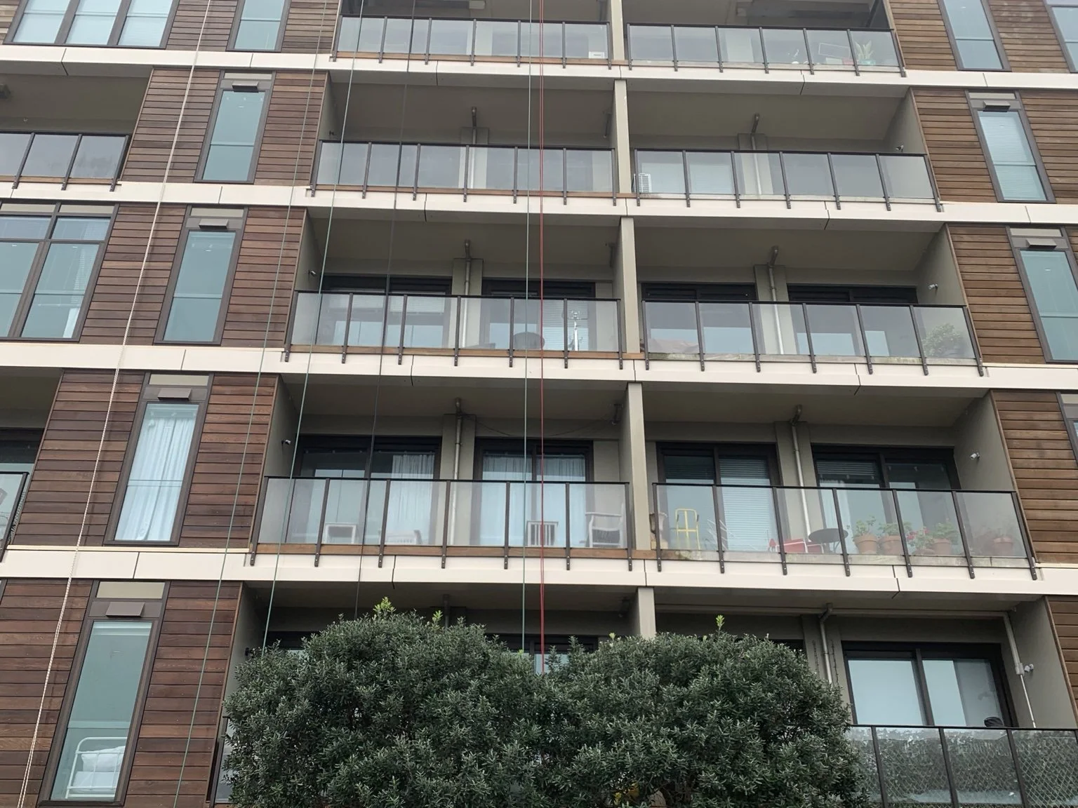 Commercial apartment façade before planned maintenance