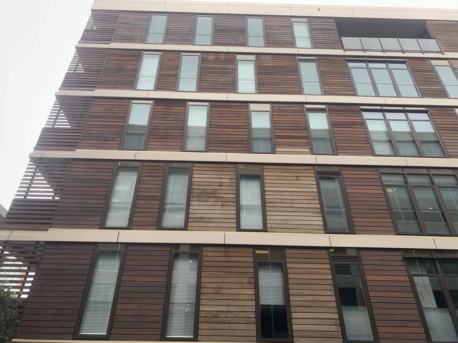 Commercial building façade inspected for envelope maintenance