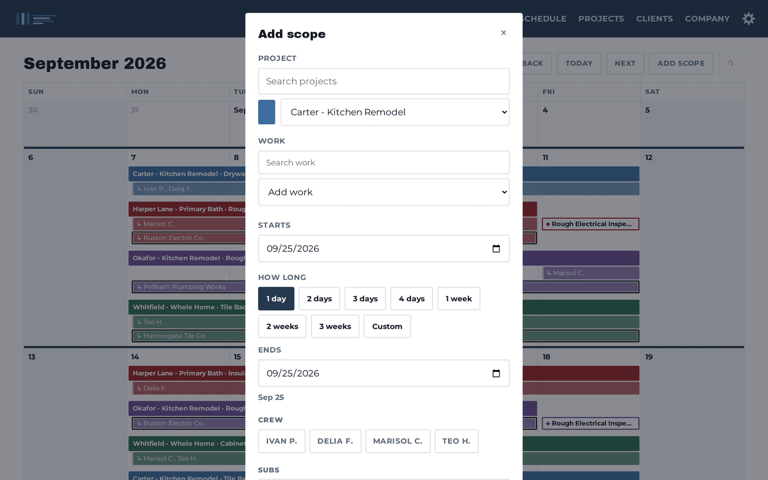Adding a scope to the job schedule