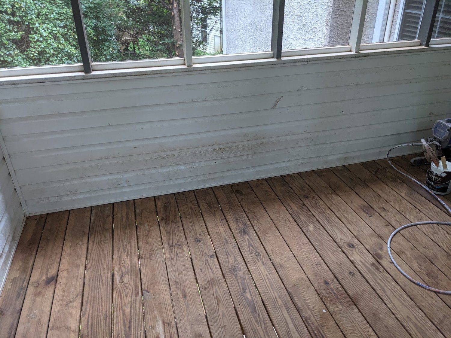 Porch floor painting before