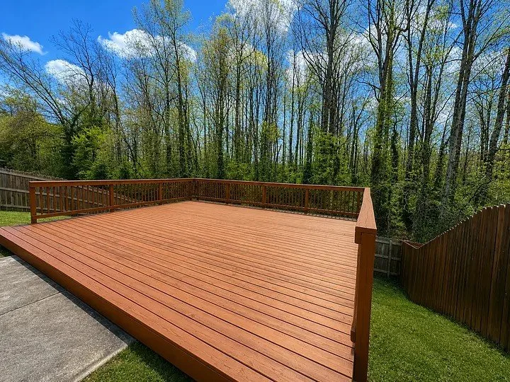 Deck staining after