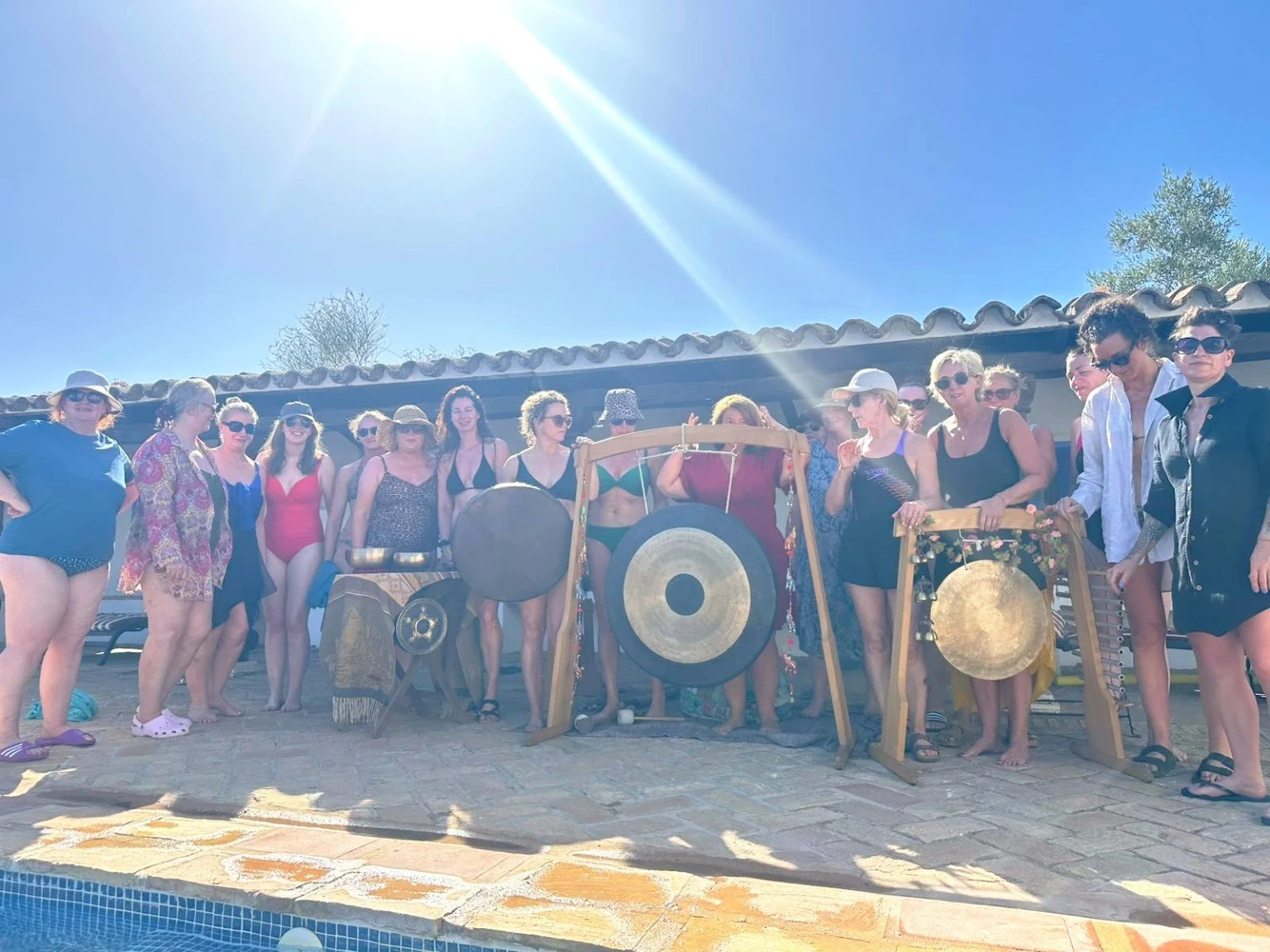 People gathered for a sound experience