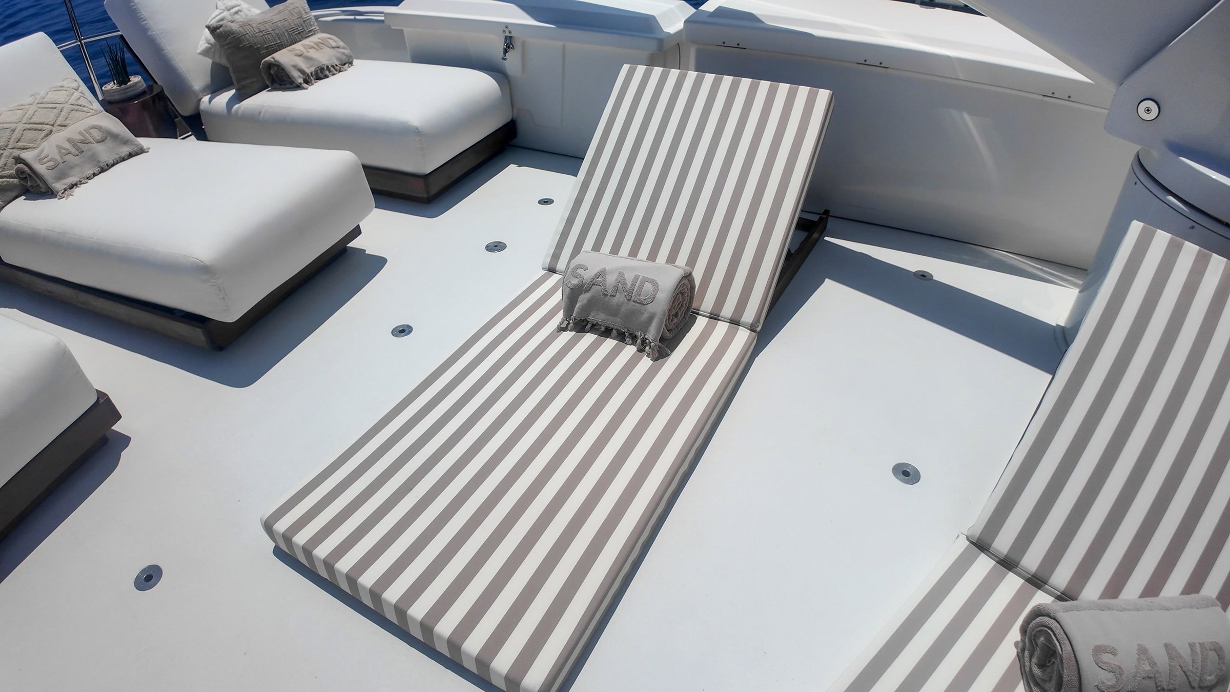 Sunloungers on deck
