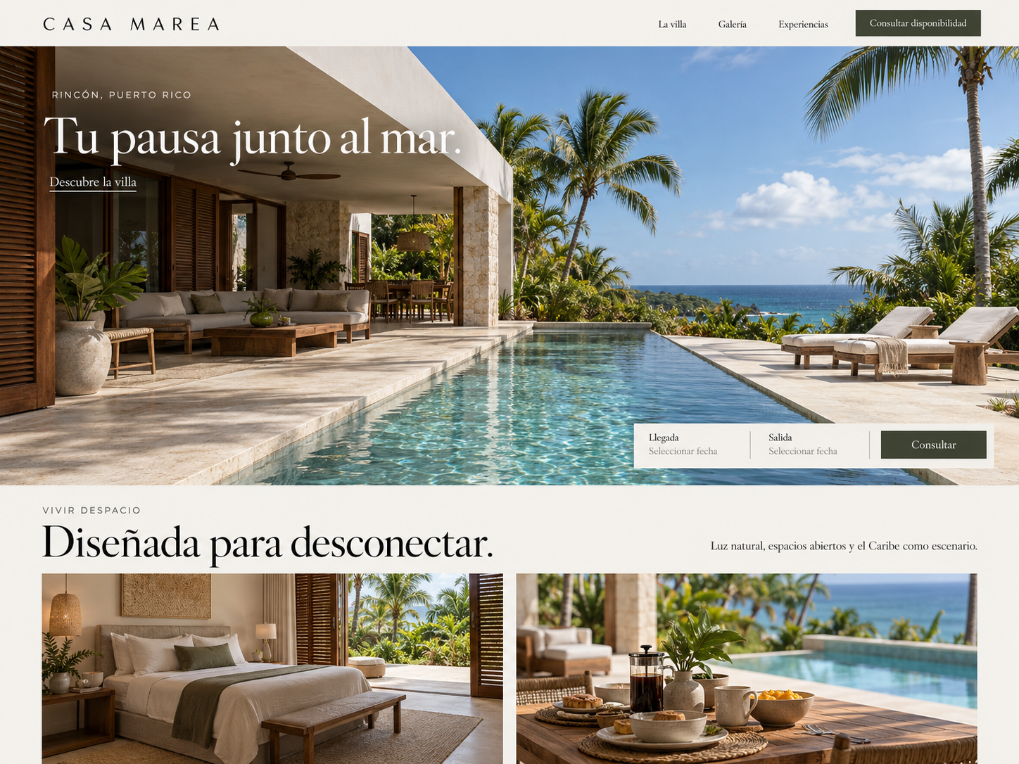 Ejemplo de website — Casa Marea