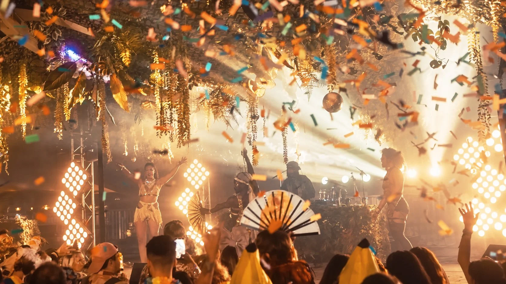 Party and confetti at Camp Wildfire