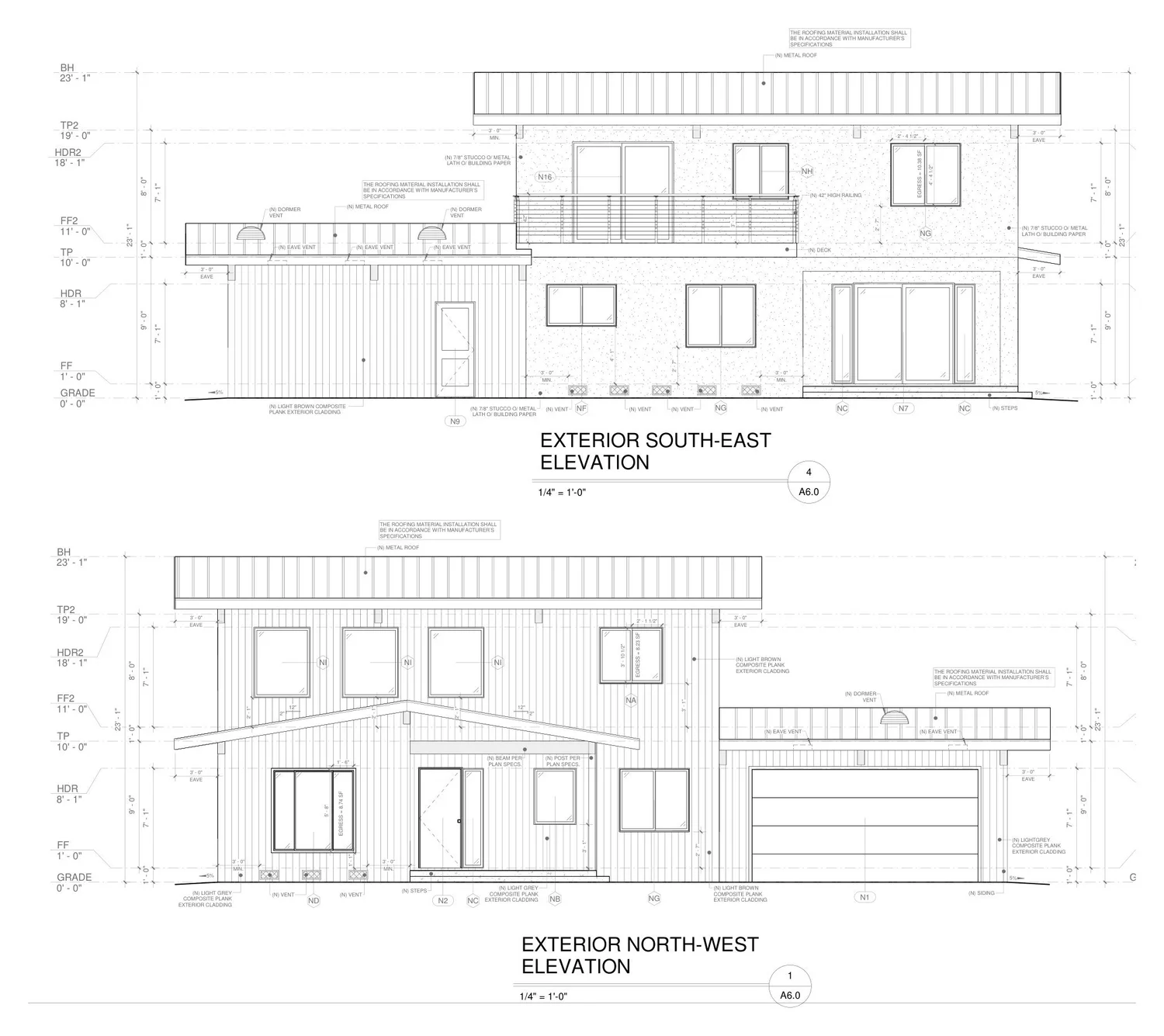 Two-story home with garage elevations