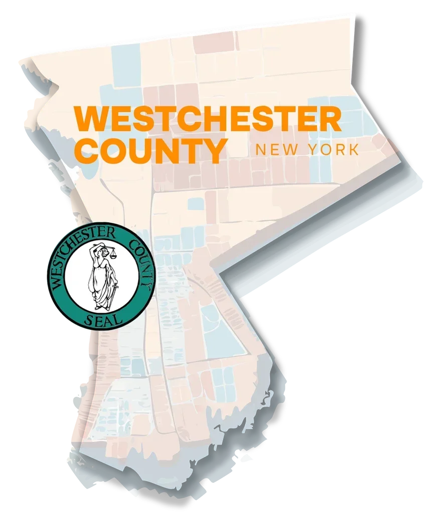 Map of Westchester County, New York