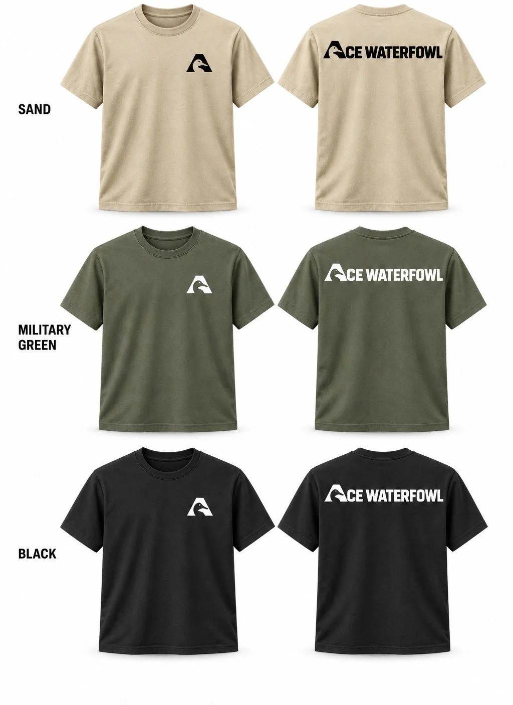 Ace Waterfowl solid tees