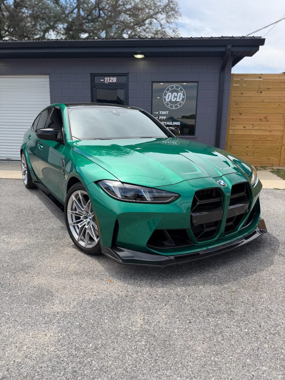 BMW M3, Isle of Man Green: Paint protection film at OCD Tinting & Wraps, Fort Walton Beach