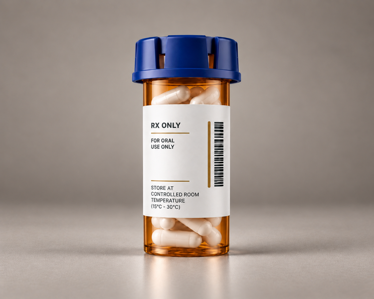Oral medication packaging illustration for sublingual tirzepatide