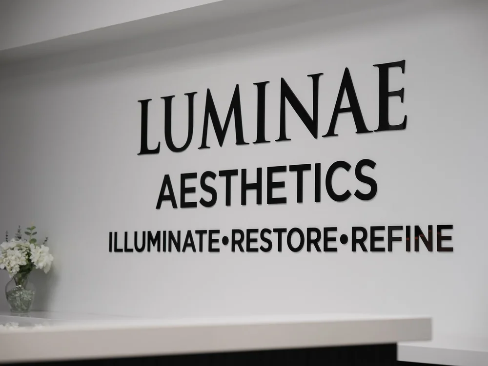 Luminae Aesthetics office sign