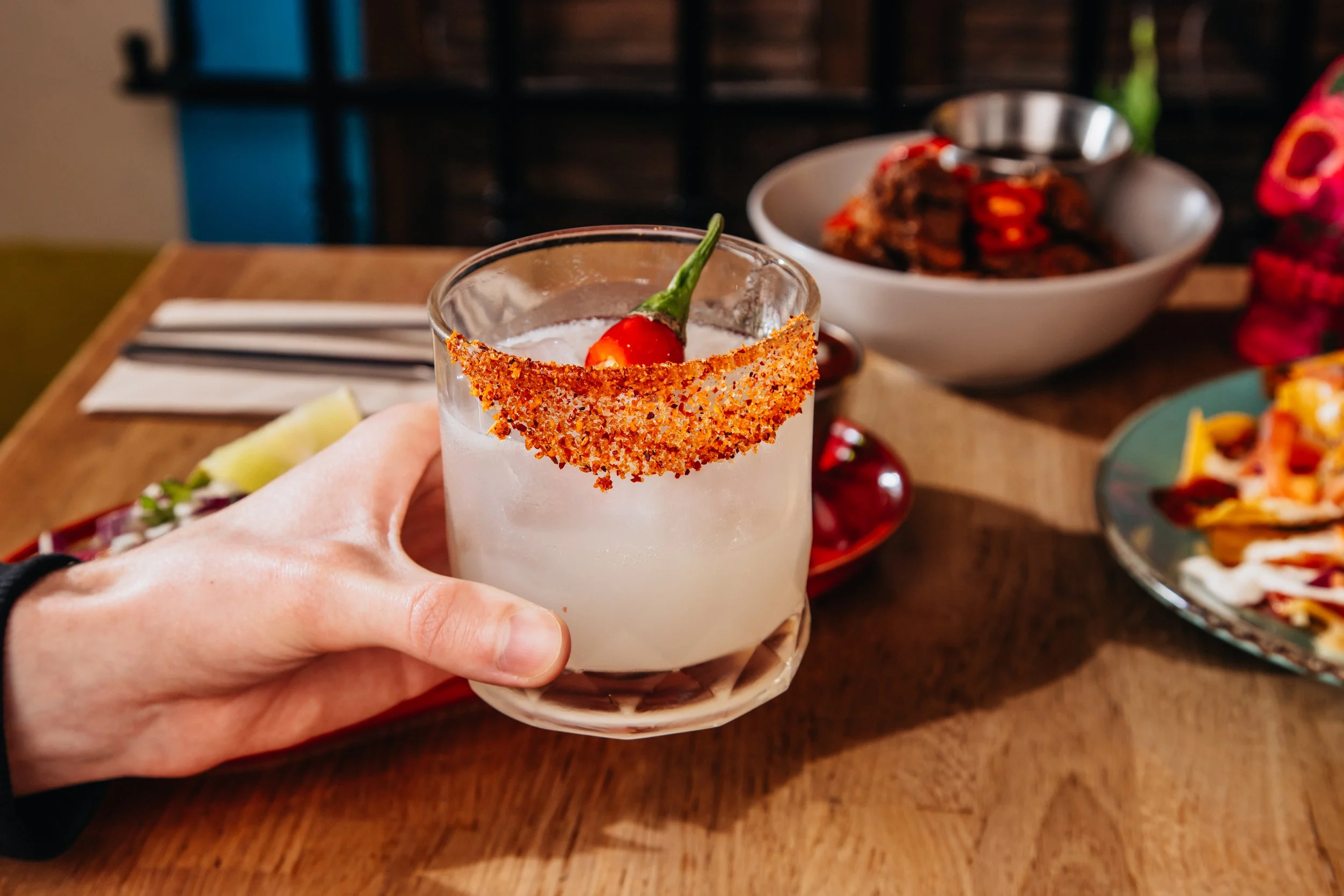 Chilli-rimmed margarita at Poko Loko