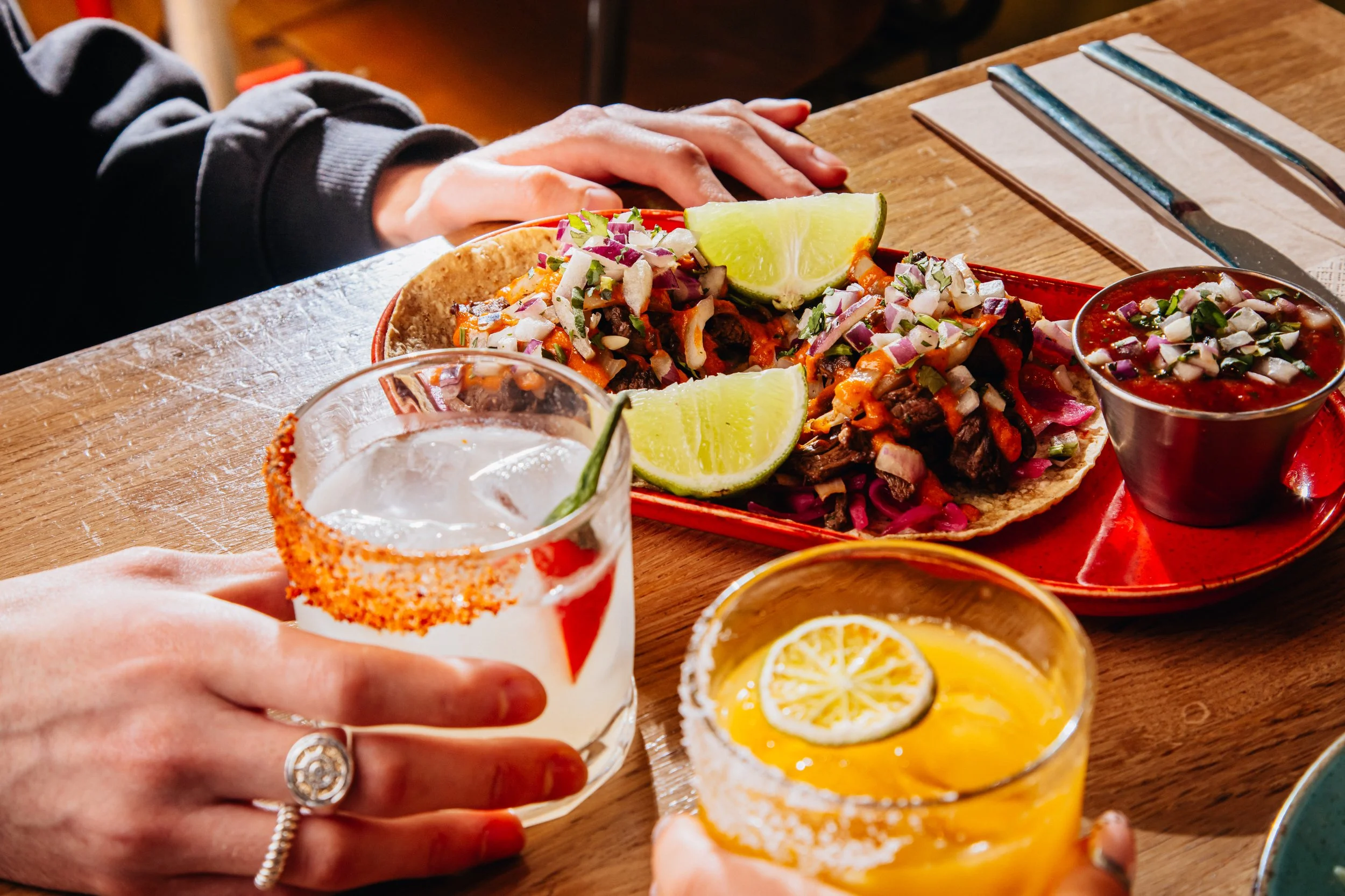 Tacos and margaritas at Poko Loko taco and tequila bar in Glasgow