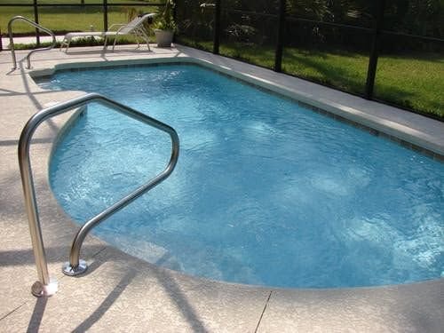 Pool hand rail detail