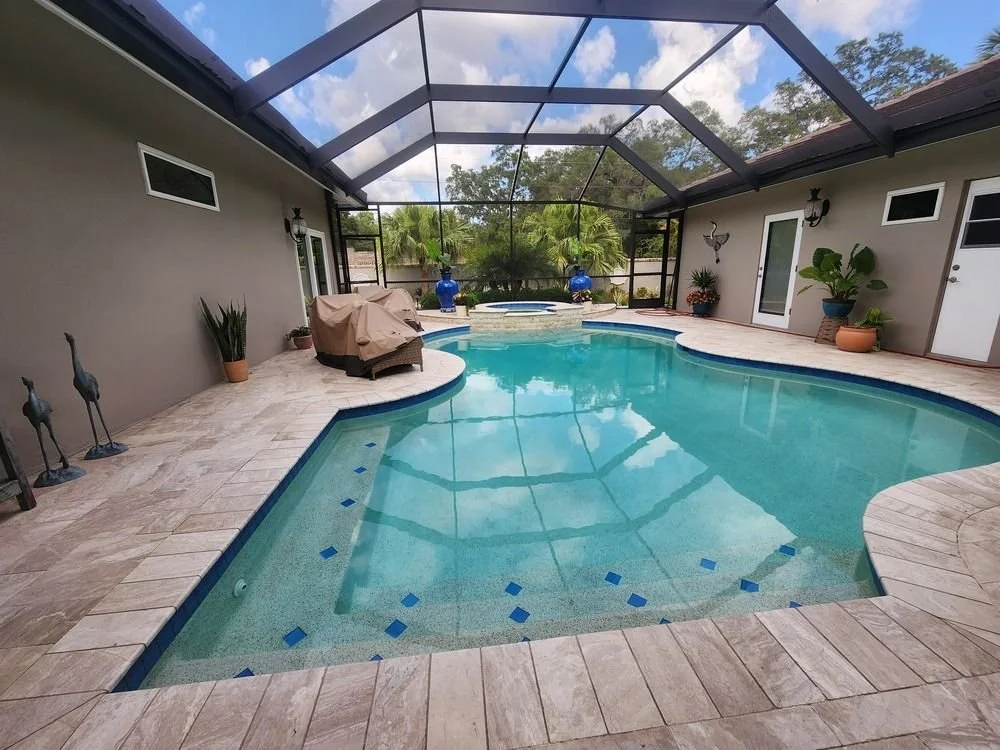 Screened pool on a route