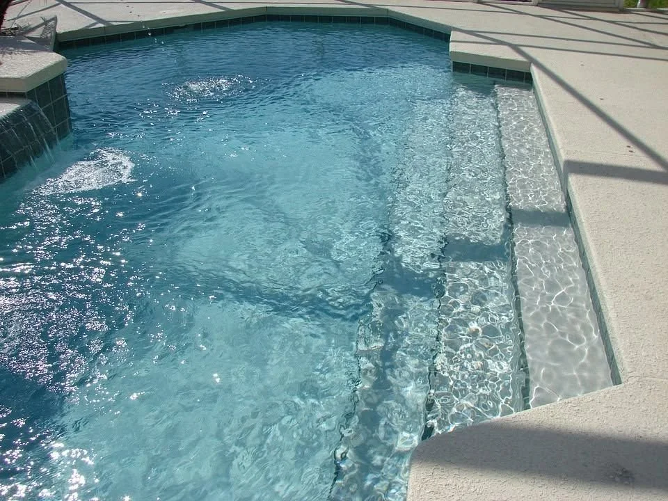 Freshly finished pool steps