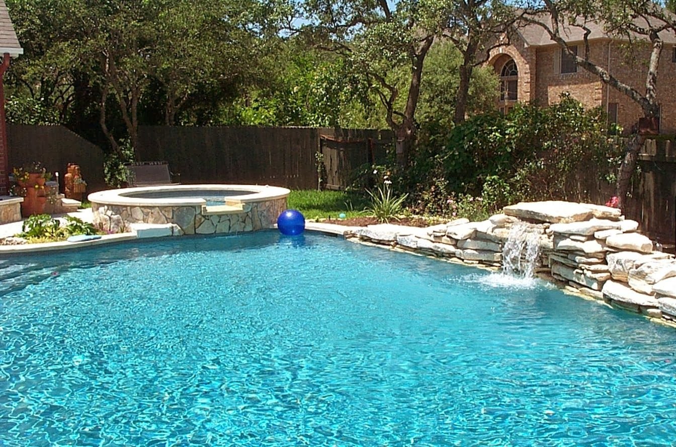 Spa spilling over into a pool