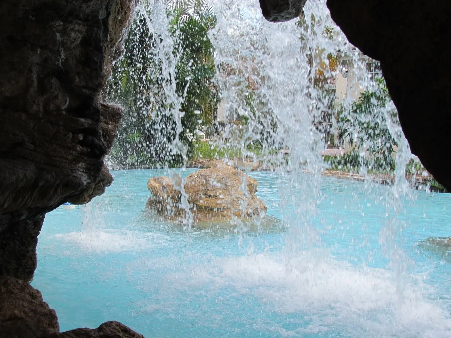 Pool with a rock waterfall in Clearwater, FL
