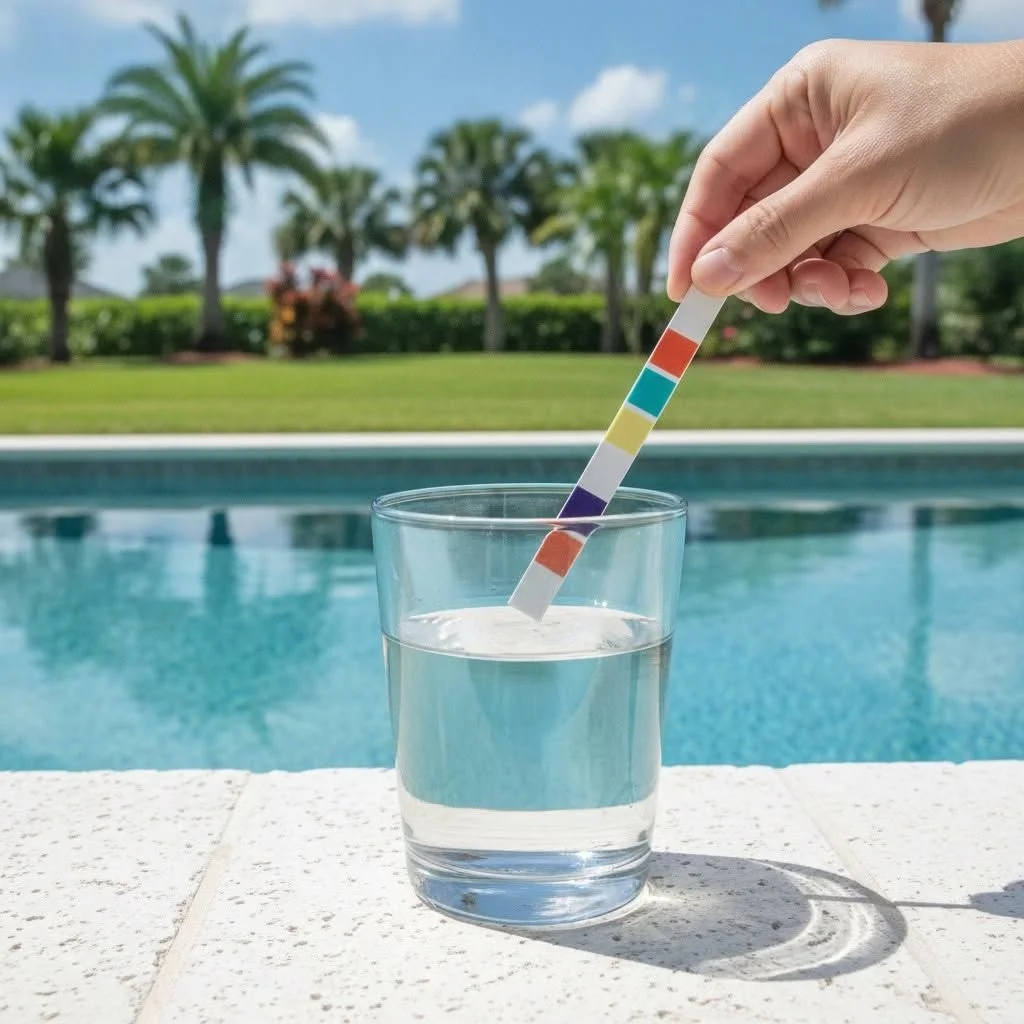 Pool water test strip