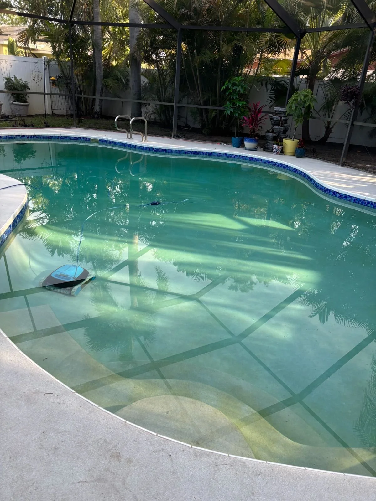 Robotic pool cleaner in a pool