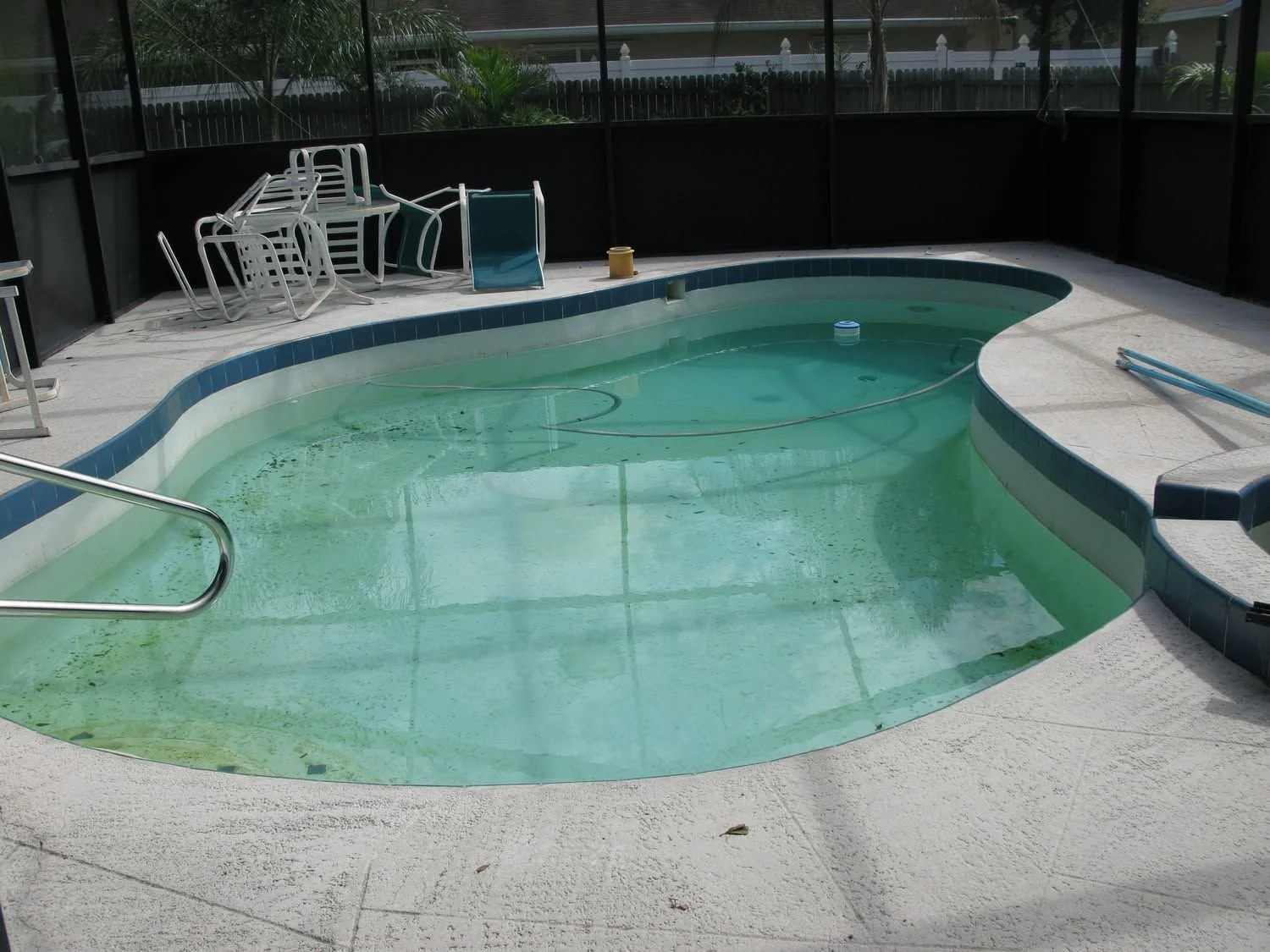 Hazy, cloudy pool water starting to turn green