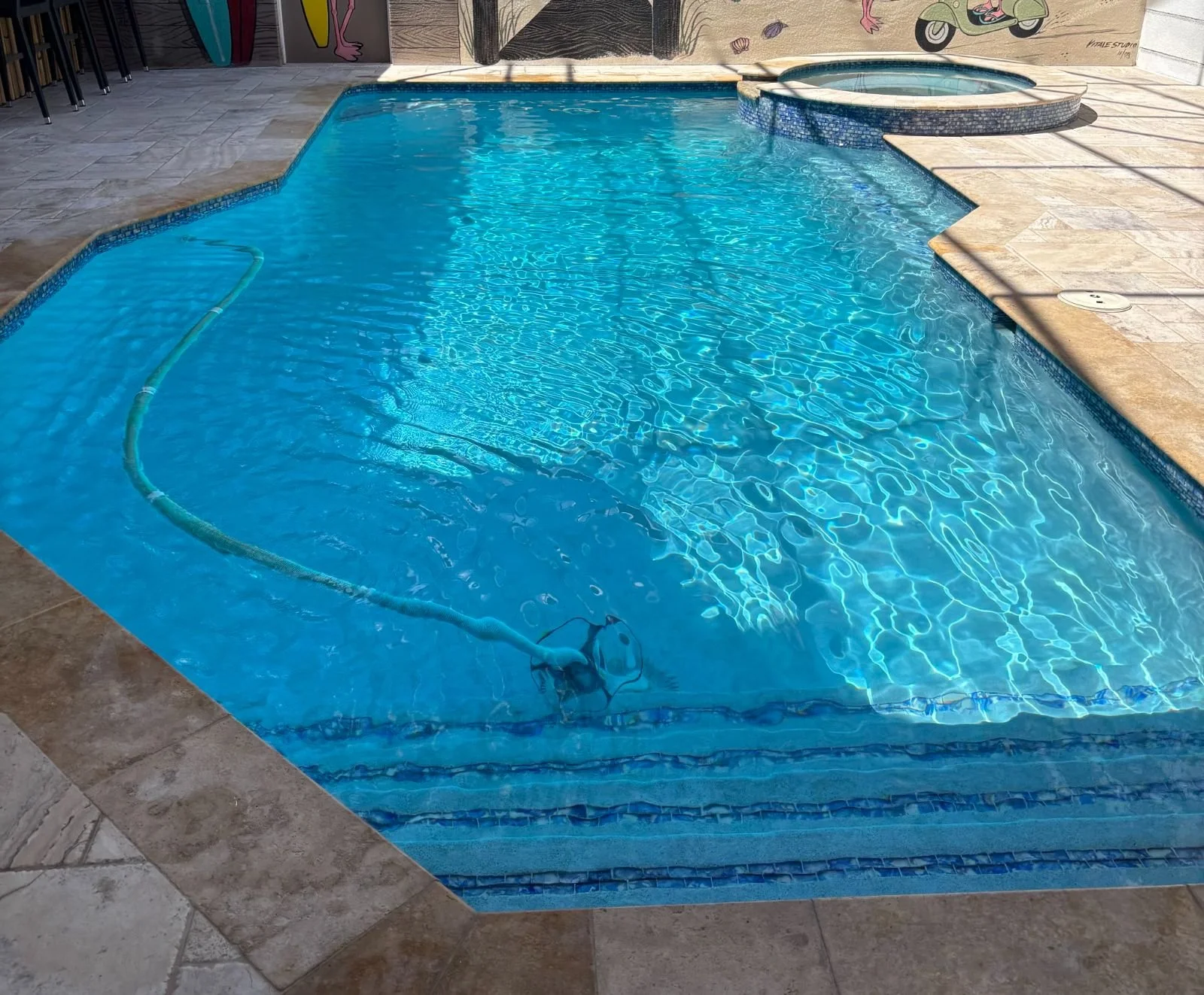 Clear pool water after the filter has been cleaned