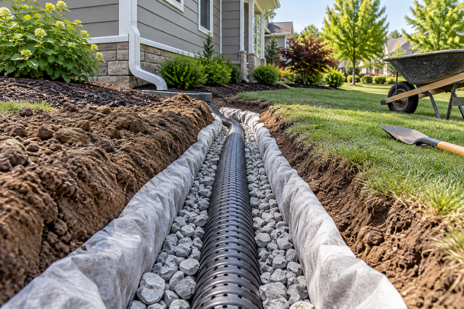 Illustration of water infiltration & drainage