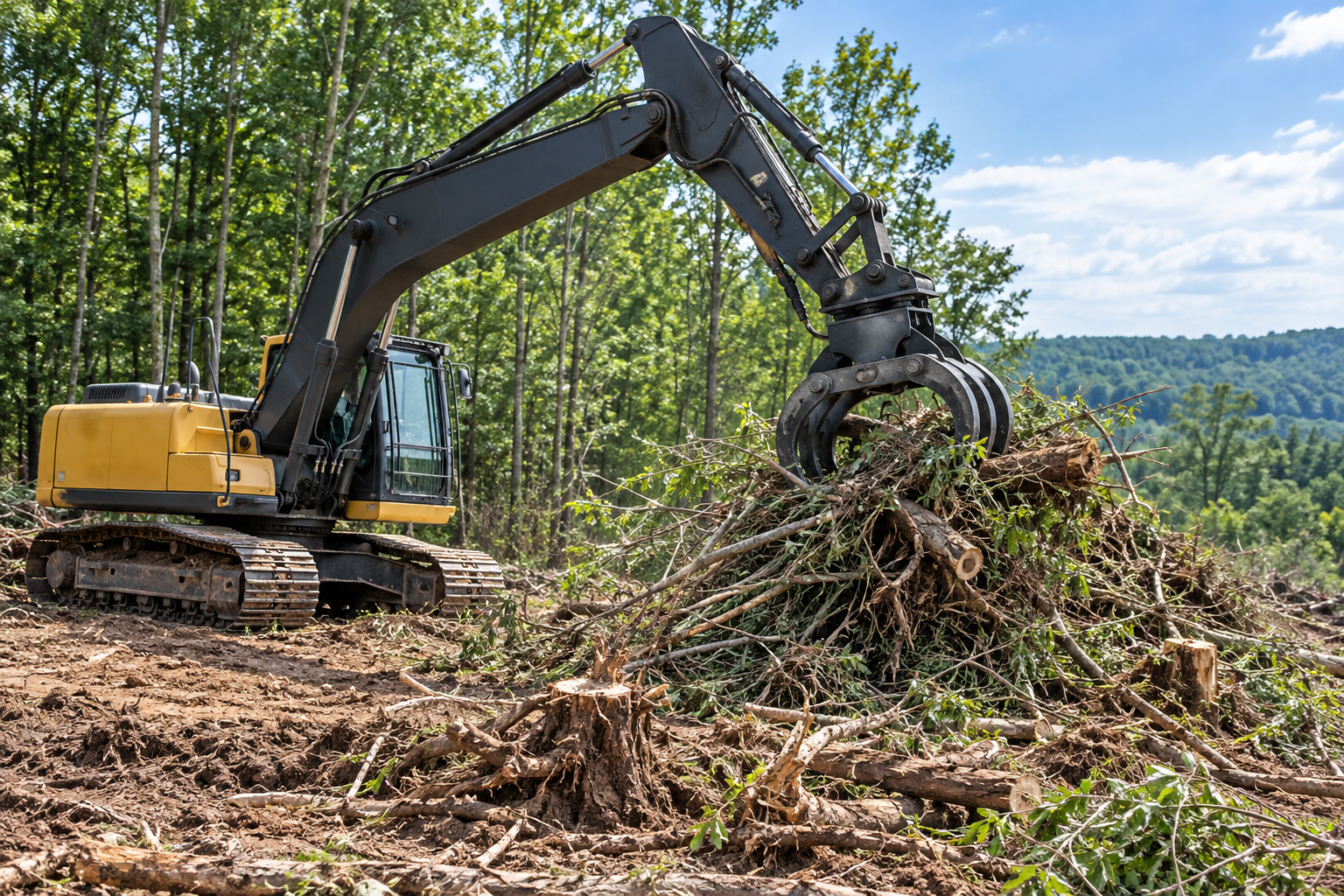 Illustration of land clearing