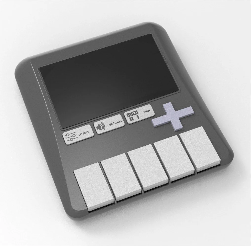 Aesthetic development applied to attachment device D-pad placement and size changed