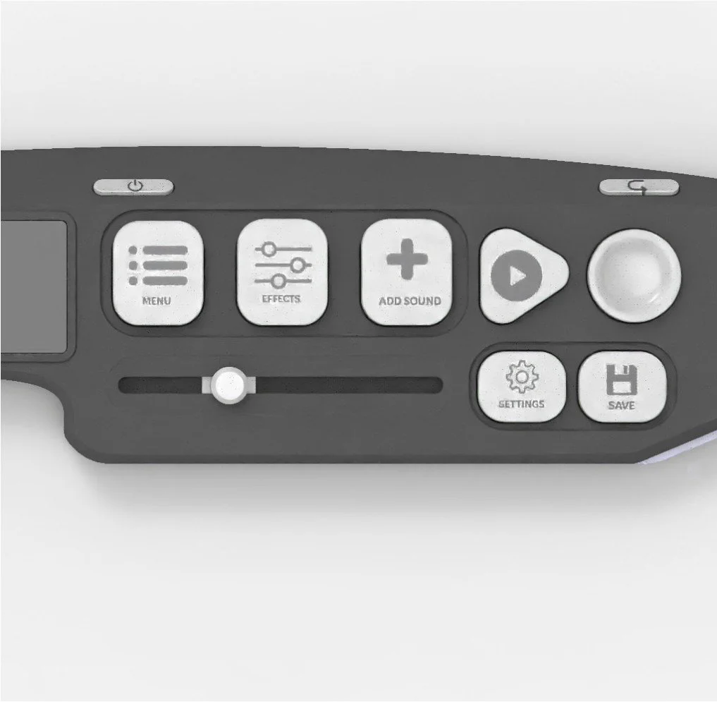 Final button layout decided, touch slider changed to physical slider.