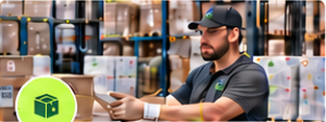 Illustrated warehouse and logistics work