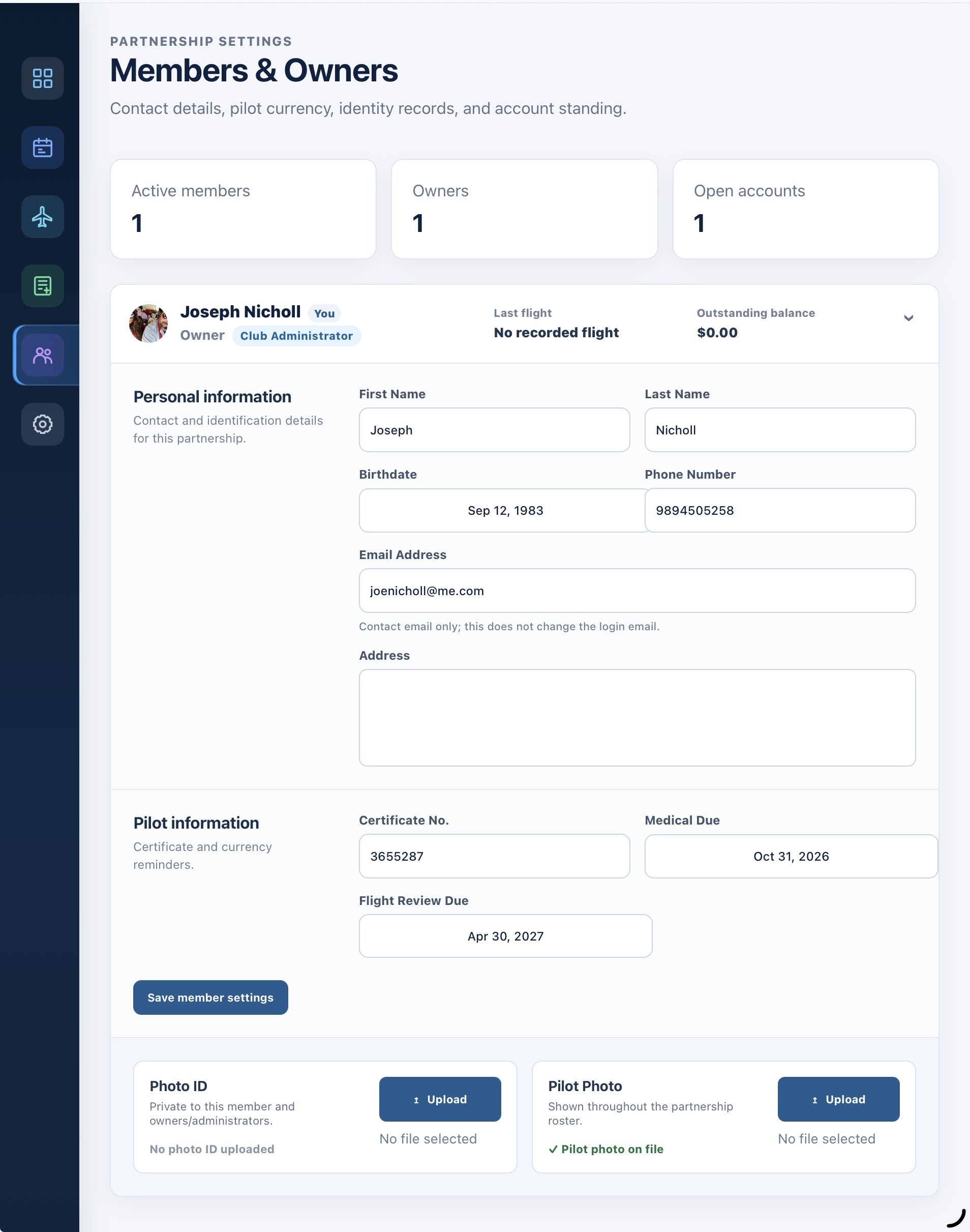 AvSuite Lite member management screen