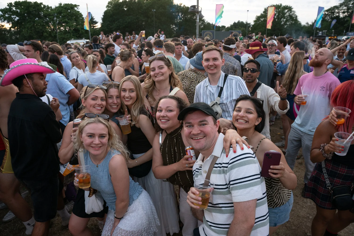 Friends gathered in the Summer Social crowd